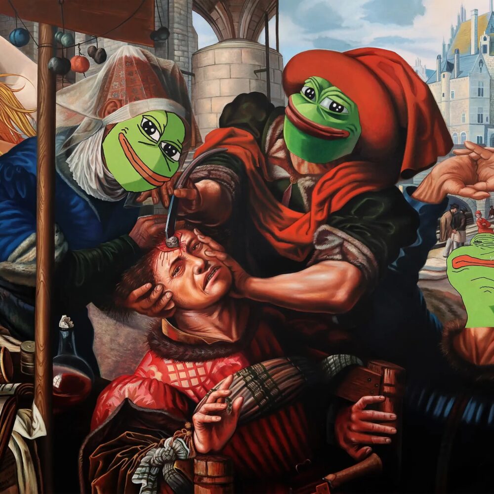 MASTER CUTS OUT THE STONE (after Hemessen)